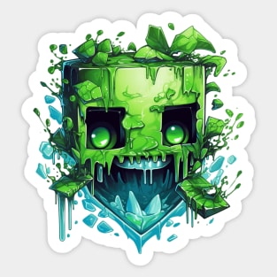 Minecraft Creeper Voxel Monster Character Sticker